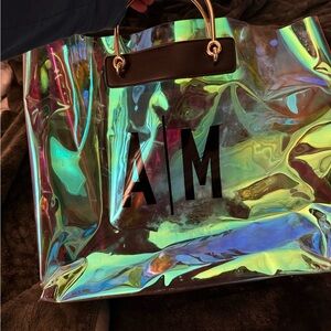Marleylilly Iridescent Tote Bag with Gold Handles